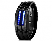 Skmei 9026 Water Resistant LED Sports Watch with Plated IP Strap (Black) M.