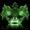 Chrome Venetian Masquerade Mask with Glitter Grown - Green