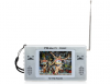 FQ#V3 Mini Portable Analog TV with FM Radio (Silver)